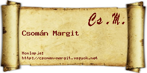 Csomán Margit névjegykártya